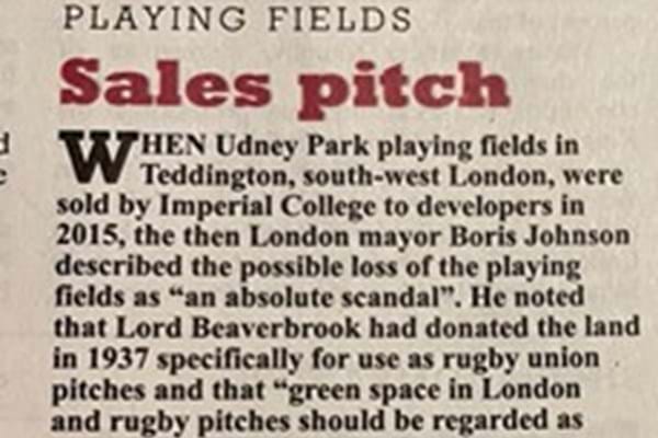 Udeny Park Article In Private Eye
